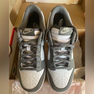 Nike Gray and White dunks low